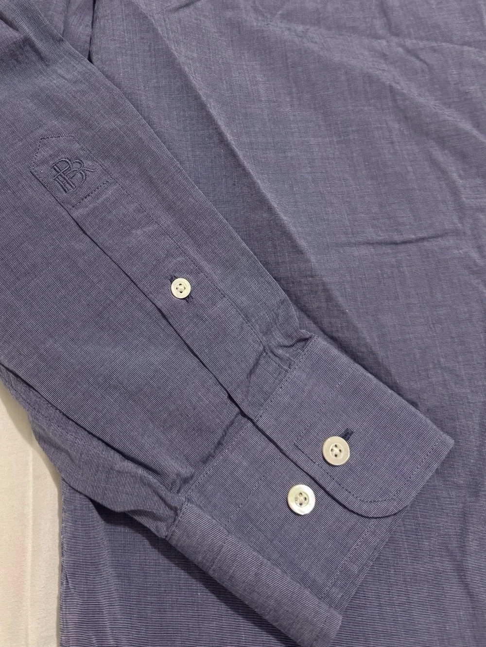 Banana Republic Poplin Slim Fit Long Sleeve Dress Shirt Navy 100% Cotton Large